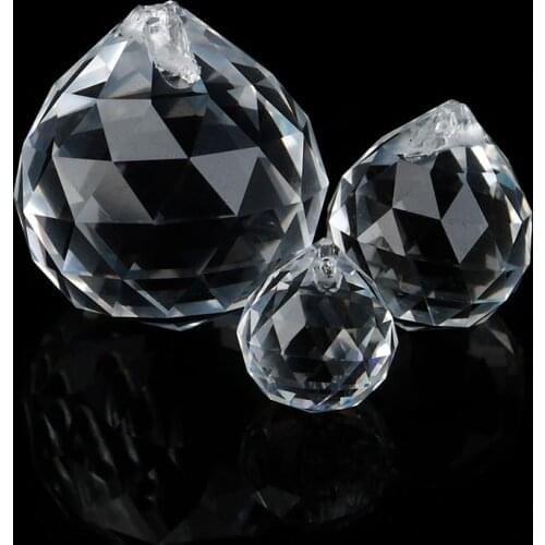 1pc Crystal Round Ball Prism Hanging Ornament DIY Pendant Accessory Xmas Decor Gift