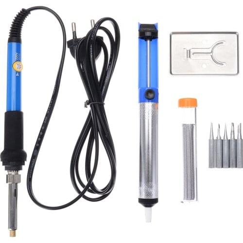 10in1 60W Electric Soldering Iron Set Adjustable Temperature Welding Soldering Iron Tools Vacuum Cleaner Iron Tips Quick Heat