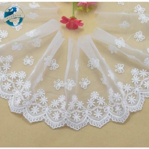 8.5cm white lace cotton embroidery lace french lace ribbon fabric guipure diy trims warp knitting sewing Accessories#3009