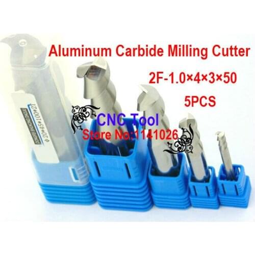 5PCS 2 Flute 2F-1.0*4*3*50 Aluminum Carbide End mills,Carbide CNC End mill , lathe tool,boring bar,cnc,machine
