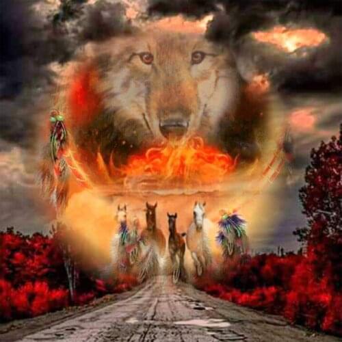 5d Diy Diamond Embroidery Full Square mosaic Wolves Team Diamond Painting Cross Stitch wall picture home Decoration C191