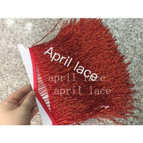 A001-7# 5 yards/bag 15cm width red color beads ribbon fringe tassel for garment/decorative/home /wedding bridal gown dress