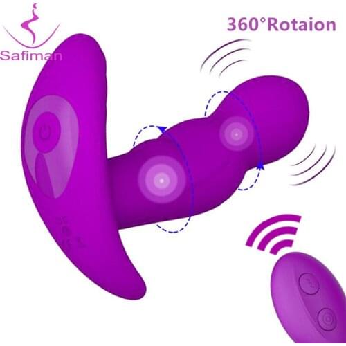 360 Degree Rotating Anal Dildo Vibrator Male Prostate Massager Wireless Remote Control Anal Vibrator Big Butt Plug Sex Toys