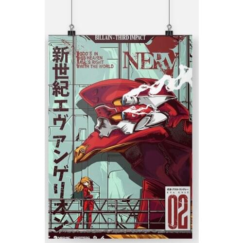 Unit-01 Asuka Sohryu Anime framed Canvas Wall Art Decor Living Room Bedroom Study Home Decoration wooden frame Painting