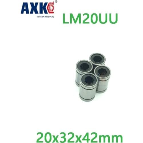 Axk 2pcs Lm20uu Ball Bearing Inner Diameter 20x32x42mm Guide Linear Optical Axis Bearings Linear Motion Bearings High Quality