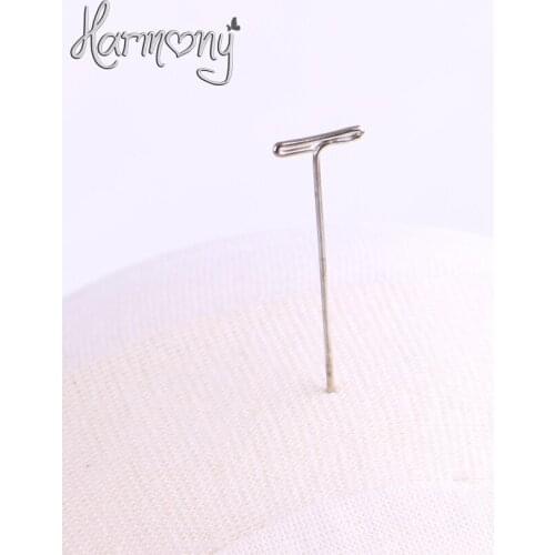Free Shipping 100pcs/lot T Shape Needle T Pins Needles for Wig Hold On Canvas Block Head Wig Toupee Making Hair Weaving Tools