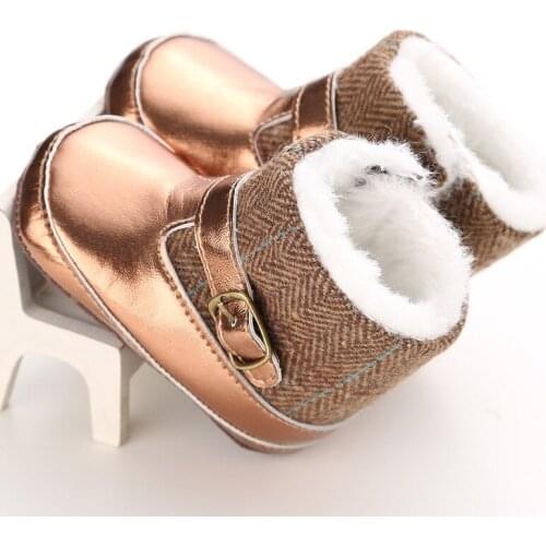 0-1 years old men and women baby metal snow boots warm baby toddler shoes