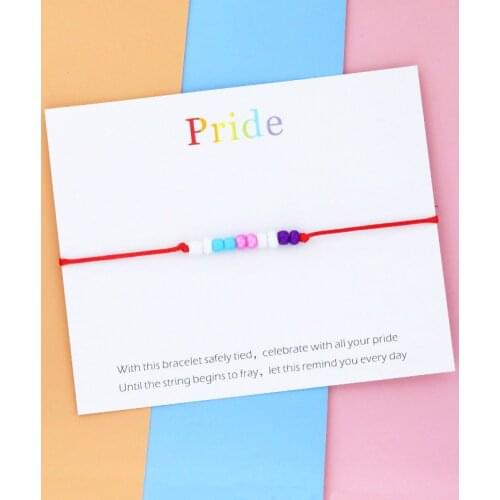 Pride Wish Bracelets Mixed Rainbow Glass Beads Bracelet Rainbow Jewelry for Women Men Gay Lesbian Friendship Pride Gift
