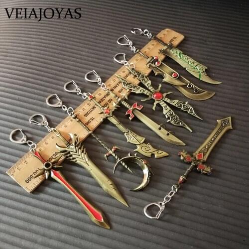 12cm League of Legend Weapons Model Key Chains LOL Game Toys Accessories Keyrings for Men Boys Girls Cool Jewelry Dropshipping