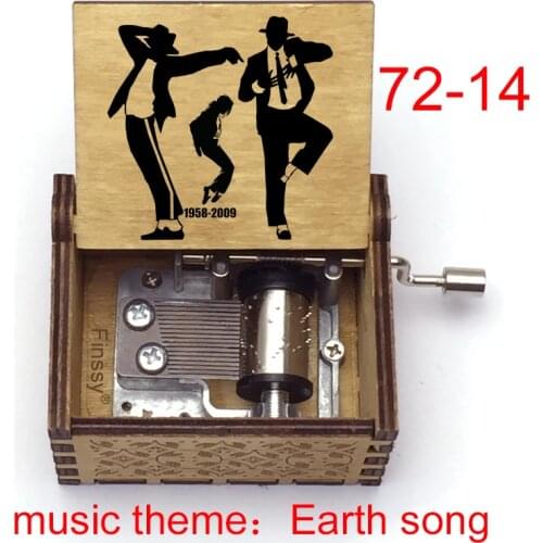 Michael JACKSON Wooden music box print earth song music theme parents music friends gift family Office decorations