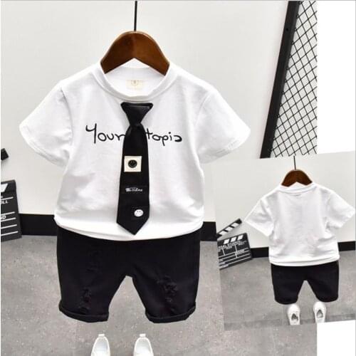 Kids Baby Outfit Set Cute Summer Toddler Infant Boys Girls Top T-Shirt + Short Pants 2Pcs Outfit Set Clothes 2-6Years