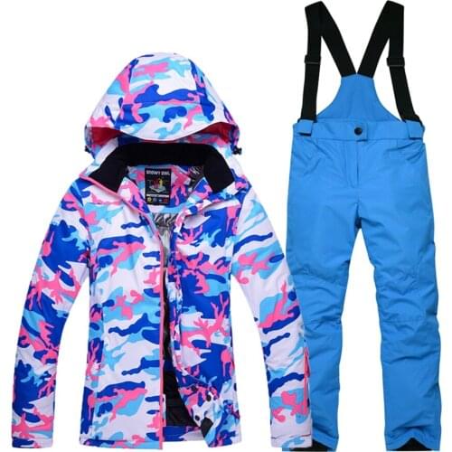 Children Ski Suit Skiing Kids Jacket Pants Set Waterproof Windproof Warm Girls/Boys Winter Thermal Snowboarding Skiing Suit
