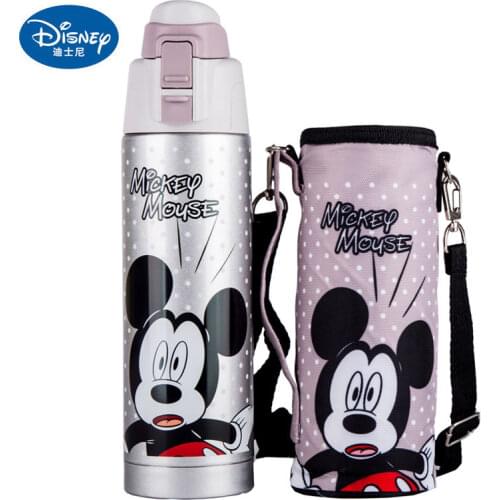 Disney Mickey Mouse Childrens Thermos Cup Men and Women Cartoon Direct Drinking Cup Stainless Steel Water Cup