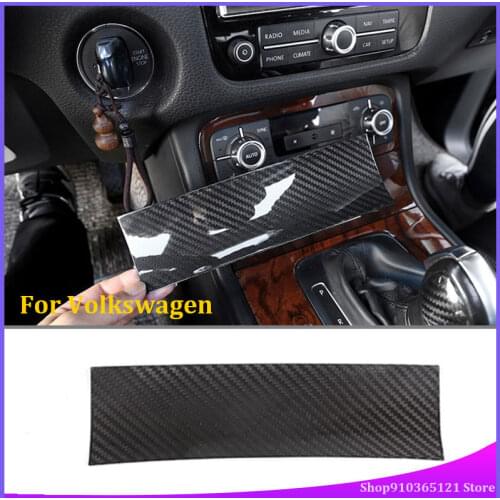 For Volkswagen 2011-2018 Real Carbon Fiber Material Car Center Console Storage Box Decorative Panel Cover Trim Accessories
