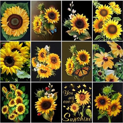EverShine 5D DIY Diamond Mosaic Flower Rhinestone Picture Diamond Embroidery Sunflower Cross Stitch Painting Home Decor Gift
