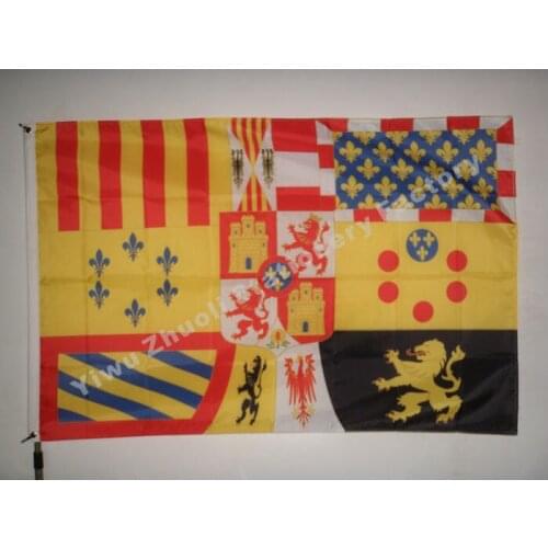 Spanish Royal 1761 - 1931 Flag 150X90cm (3x5FT) 120g 100D Polyester Double Stitched High Quality Free Shipping