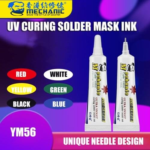 MECHANIC 15ML UV Curing Solder Mask Ink Red Blue Green Yellow Black White Welding Oil for PCB BGA Paint Prevent Corrosive Arcing