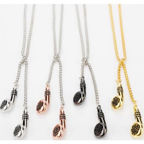 MQCHUN New Fashion Headset Headphone Necklace DJ Music Lover Gifts Alloy 4 Colors Earphone Electroplate Necklace Jewelry for Men