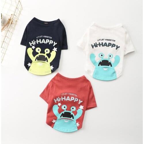 Cartoon Dog Clothes Cute Print Dog Clothes Spring Summer Dogs Pets Clothing For Small Medium Dogs Costume Cotton Pet Shirt York