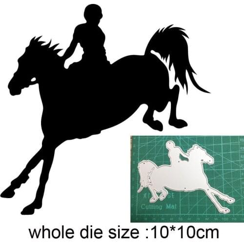Metal dies Man Riding Horse Cutting Dies Stencils For Scrapbooking dies DIY Craft Paper Card Making Template Embossing Dies Cuts