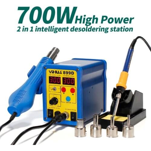 YIHUA 899D SMD Rework StationTemperature Controlled Air Soldering Station Welding Machine For Solder Free shipping