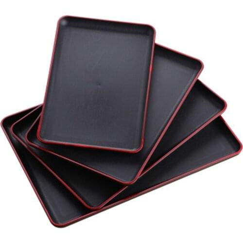 PC Acrylic Pallet Serving Tray Rectangular Plastic Tray Food Serving Trays Anti-slip Scratch-resistant Storage Trays