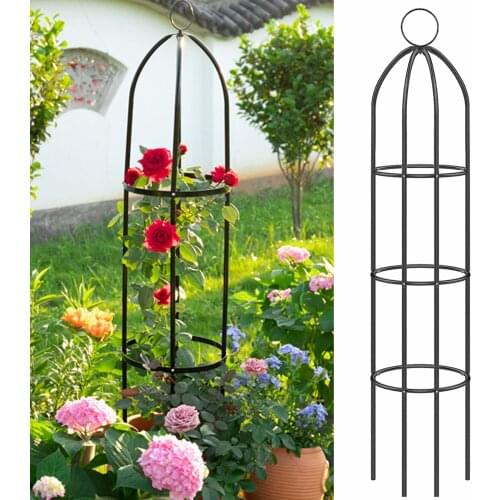 142/149cm Convenient Wrought Iron Floor Flower Holder Detachable Simple Flower Pot Stand Climbing Plant Garden Flower Holder