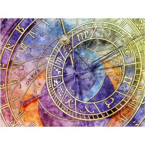 Full Square/Round Diamond Painting Clock Embroidery Cross Stitch Handmade Gift Decoration For Home