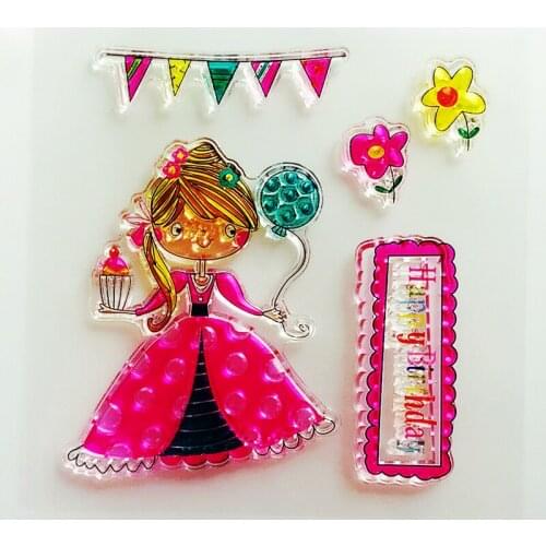 YLCS218 Princess Silicone Clear Stamps For Scrapbook DIY Album Paper Cards Decoration Embossing Folder Rubber Stamp 10*10cm