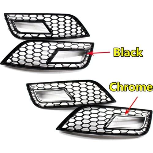 2pcs Car-styling Front Lower Bumper Grill Refitting Fog Light Grille For Audi- A4 RS4 B8 B9 2013 2014 2015 Oem 8K0807681K/682K
