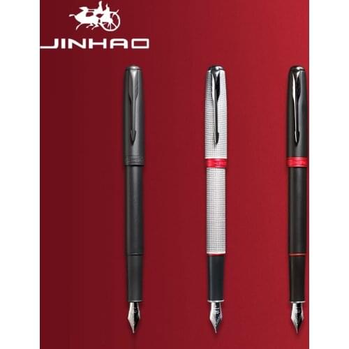 Luxury JINHAO 75 Fountain Pen Checkered Grab ash Feather Arrow Tungsten steel black nib classic ink Office school supplies pen