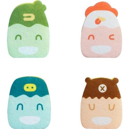 Cute Cartoon Double-sided Cleaning Sponge Decontamination Scouring Pad Cleaning Washing Sponge Dishes Household Kitchen