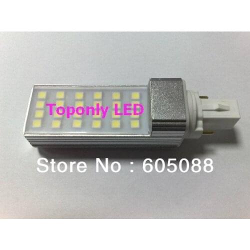 6w super bright G23 led pl light bulb with milky cover Epistar SMD 5050 retrofit led plug lamp color white 500-550lm 500pcs/lot