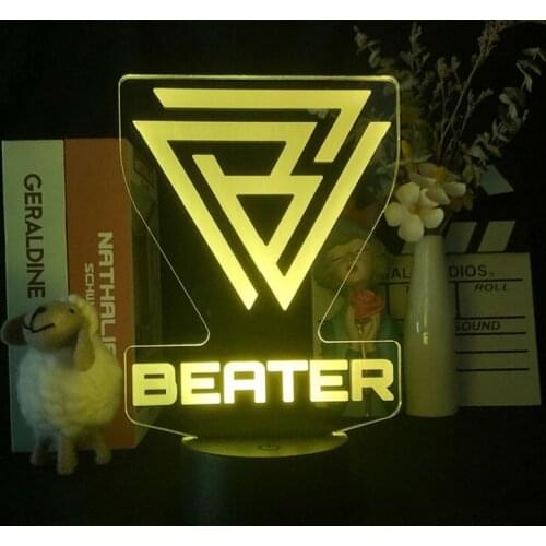 USB LED Acrylic Night Light Novelty 3D Baby Room Desk Lamp Be Beater Logo Club Hotel Nightlight Kids Gift Smart Phone Control