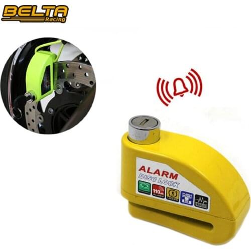 Yellow Universal Zinc Alloy Motorcycle Scooter Bicycle Security Anti-Theft Brake Disc Alarm Lock Disk Brake Lock KSS-L101 YW