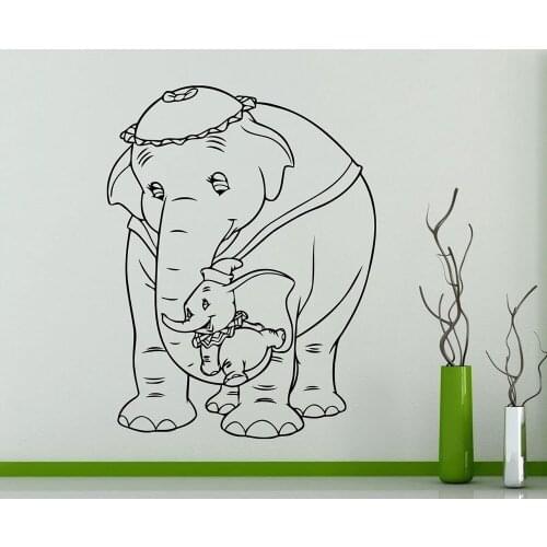 Elephant Wall Decal Cartoon Baby Fly Elephant Animal Vinyl Window Sticker Kids Girl Boy Bedroom Nursery Interior Decor Art Q631