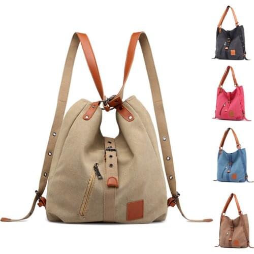 Vintage 2 Way Canvas Totes Bag Large Canvas Duffel Bag Travel Tote Weekend Bags for Women Best Sale-WT