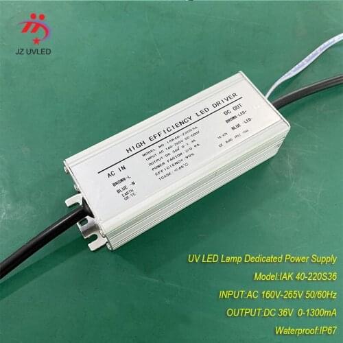 0-1.3A DIM 40W IP67 waterproof Constant current source for UV LED module gel curing lamp INPUT AC 160V-265V OUTPUT DC 36V 1300mA