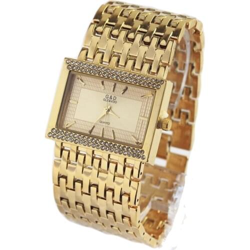 WA107 G&D Brand New Luxury Womens Bracelet Wristwatches Quartz Watch Crystal Lady Dress Watch Relogio Feminino Gold Reloj Mujer