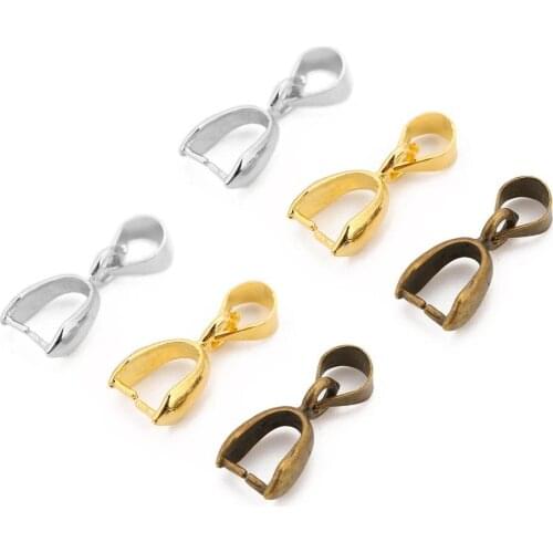 20pcs/lot 6*16/7*19mm Necklace Pendants Connectors Copper Charm Pendants Clips Bails Clasps For Diy Jewelry Making Accessories