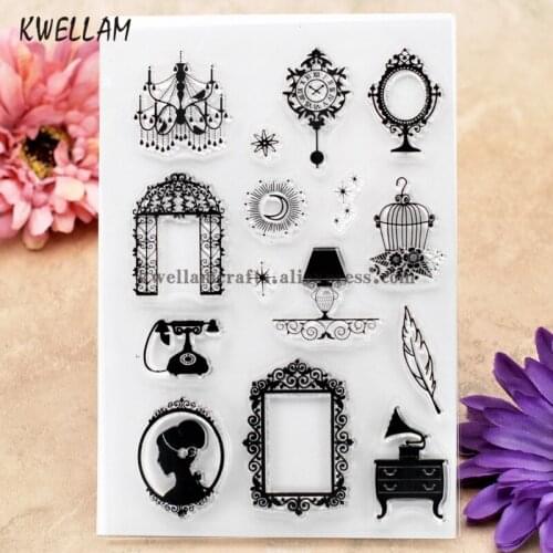 Birdcage Mirror Clock Scrapbook DIY photo cards rubber stamp clear stamp transparent stamp 10x15cm KW8012037