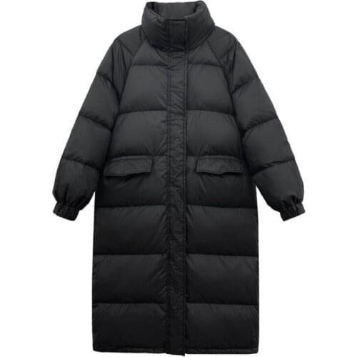 Womens Down Jackets Winter Plus Size Long Thick Warm Casual Coat Puffer Jacket Loose White duck down Windproof Parkas Female