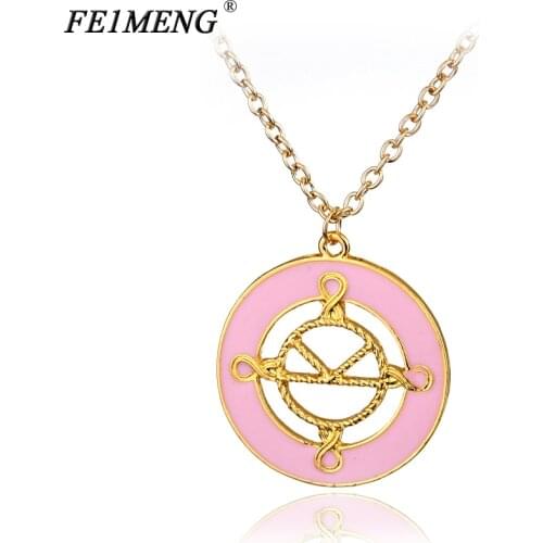 Classic Kingsman Necklace Charm Pink Enamel The Secret Service Pendant Necklaces For Women Fashion Jewelry Choker Accessories