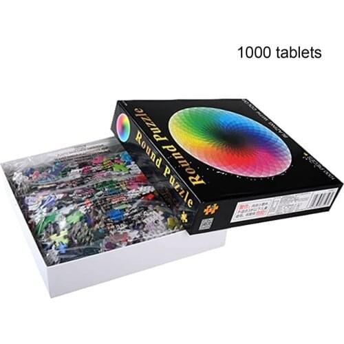 1000 Piece Puzzle Thousand Color Rainbow Puzzle Adult Stress Relief Puzzle Toy Round Rainbow Puzzle