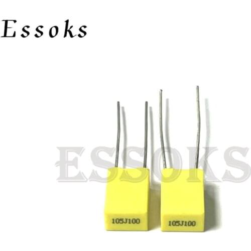 20PCS Correction capacitor 100V 1000NF 100V105J 105 105J 1UF Pitch 5mm Polypropylene Safety Plastic Film capacitors