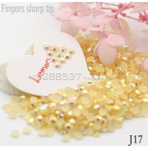 2017 Fingers Sharp Tip 1000pcs 3mm Milk Jelly beads nail art new Champagne AB flat nail DIY mobile shell decorative diamond J17