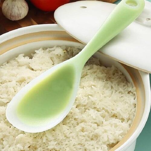 2021 Colorful Silicone Rice Spoon Food Grade Safety Material Heat Resistance Non-Stick Spoons Kitchen Helper Cooking Tableware