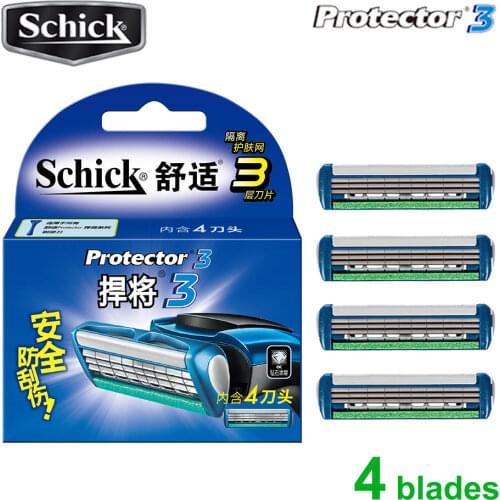 6 pcs/lot AAAAA Original New Package Schick Protector 3d diamond razor blade pack man razor replacement in stock