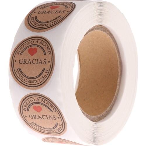 500Pcs Gracias Spanish Thank You labels Stickers Handmade Scrapbooking Sticker