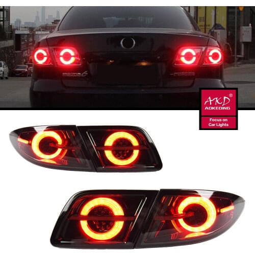 AKD tuning cars Tail lights For Mazda 6 Mazda6 2003-2015 Taillights LED DRL Running lights Fog lights angel eyes Rear